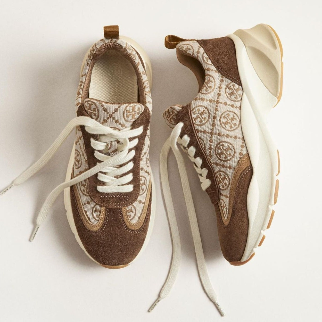 T Burch Monogram Trainer Shoes - AmazingBaba