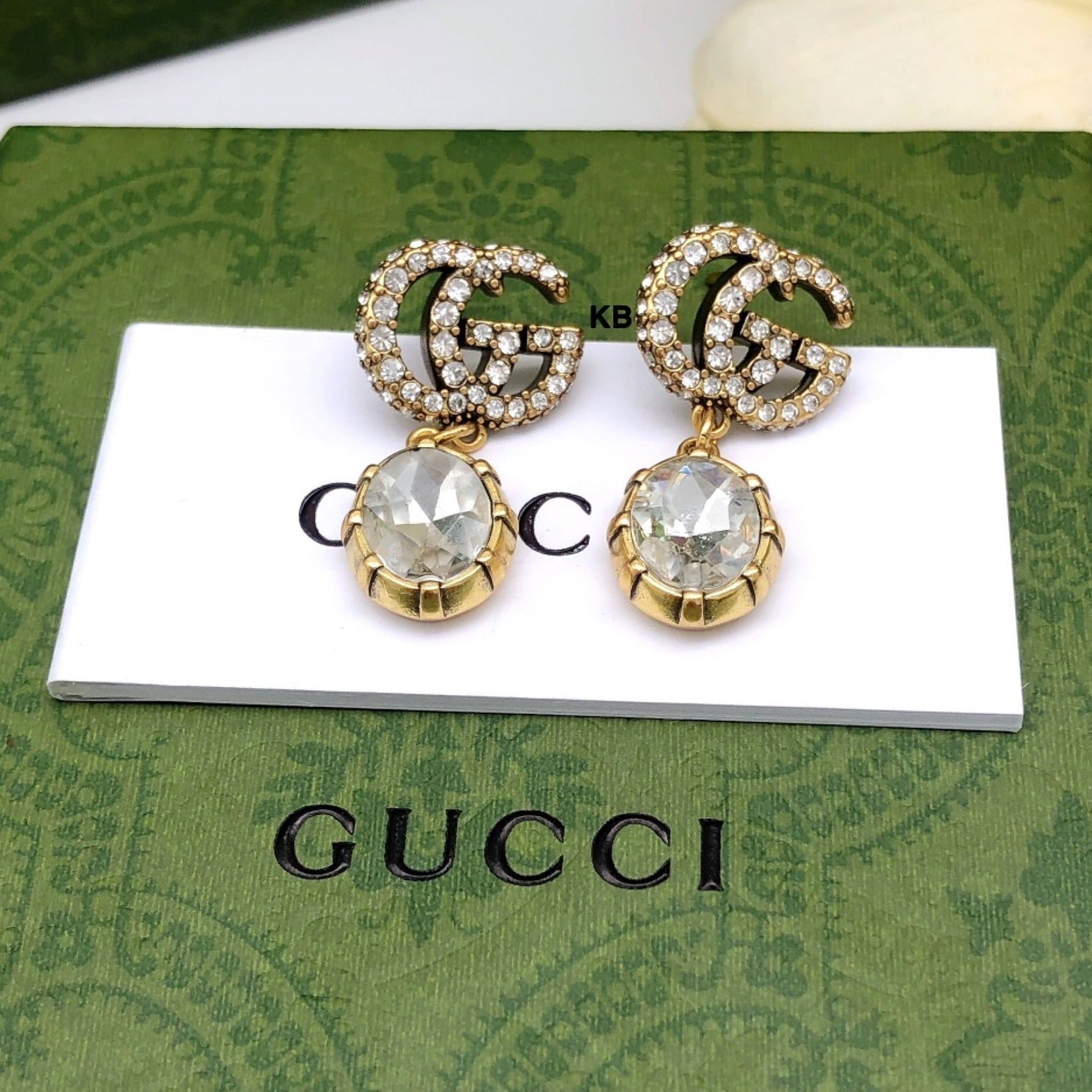 Amazing gc double g crystal earrings
