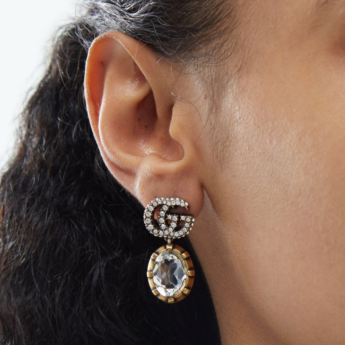 Amazing gc double g crystal earrings