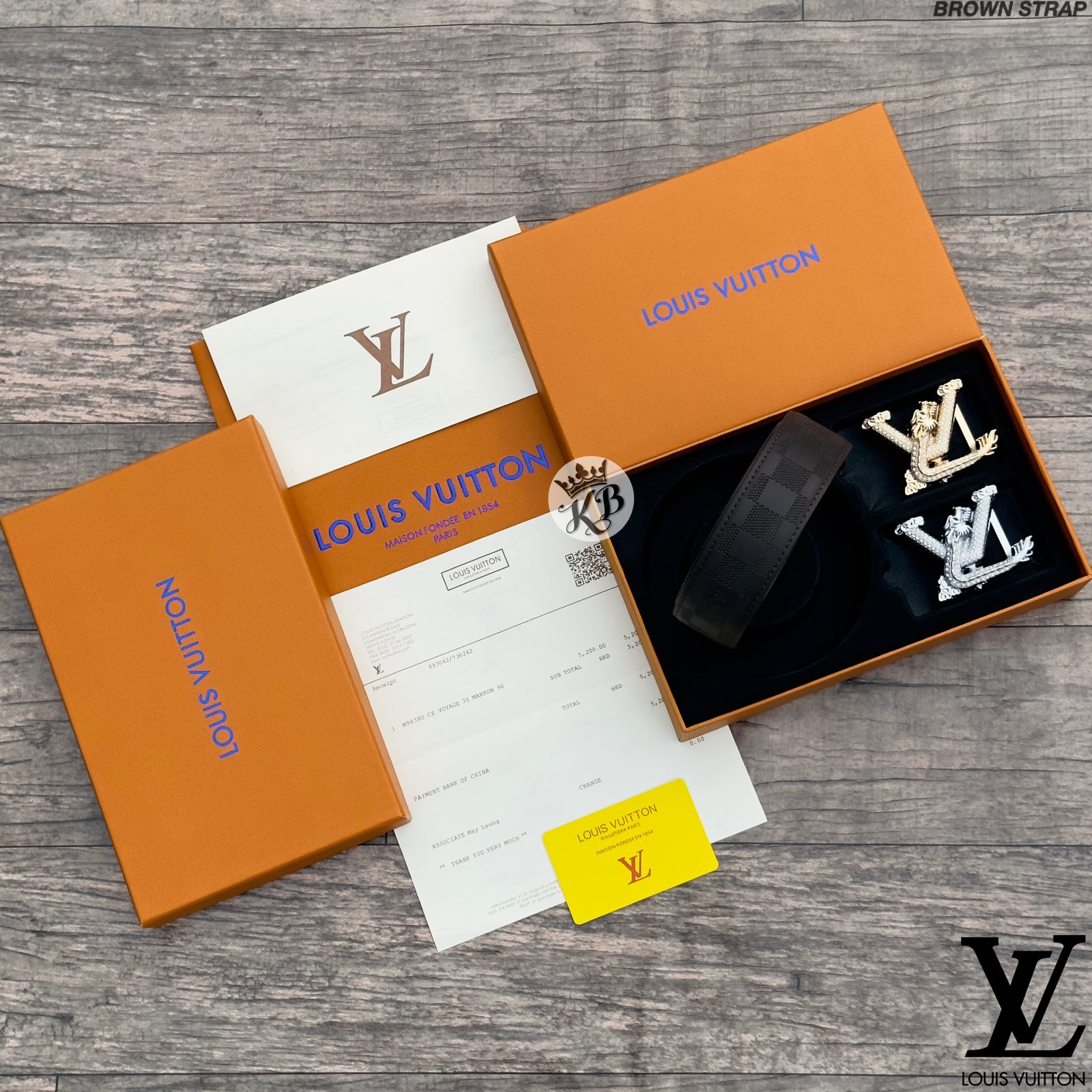 Lv premium luxury double buckle belt set - AmazingBaba