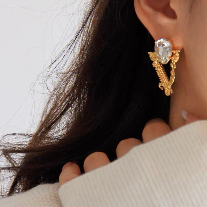 Vsache virtues crystal stud earrings - AmazingBaba