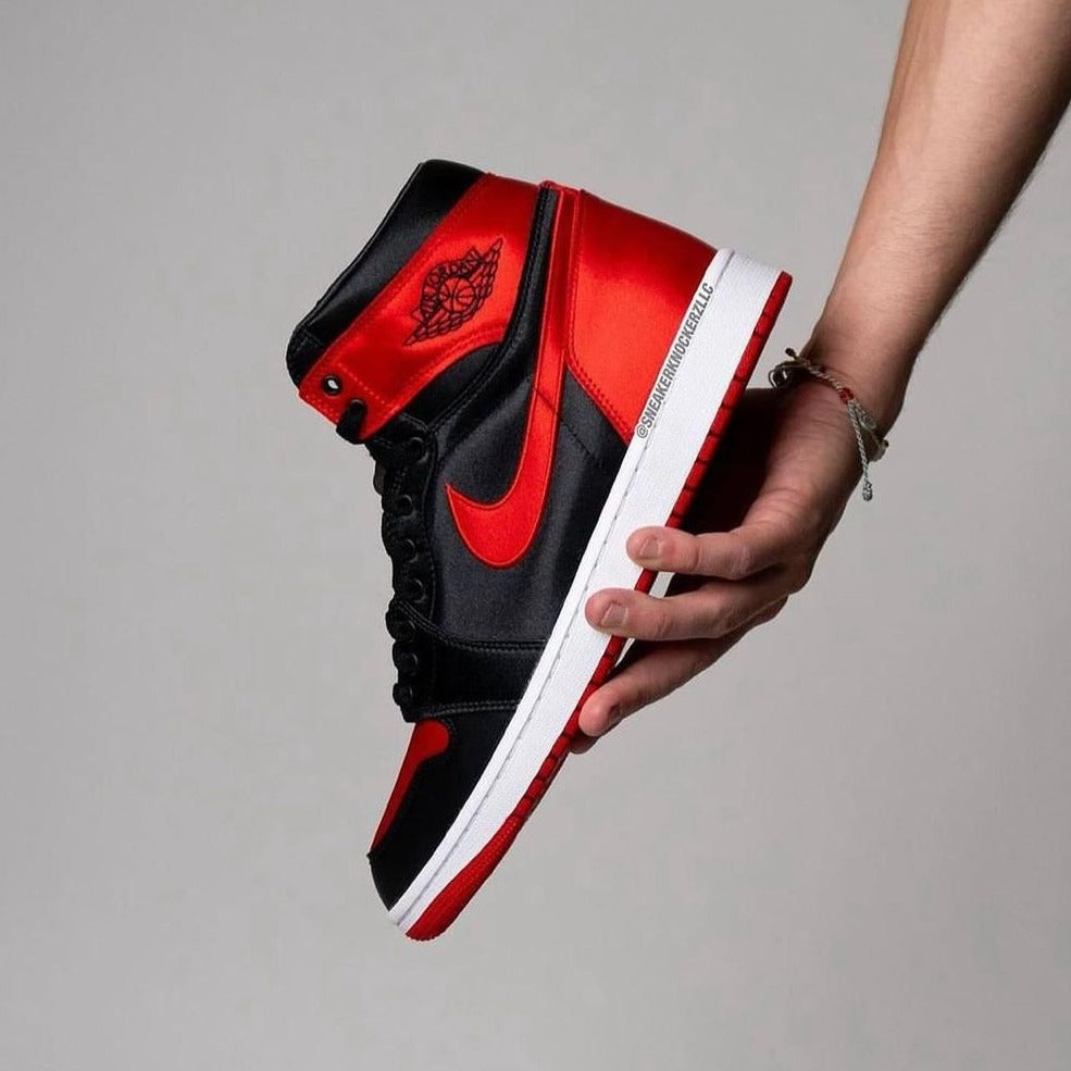 Air 1 high satin Bred shoes - AmazingBaba