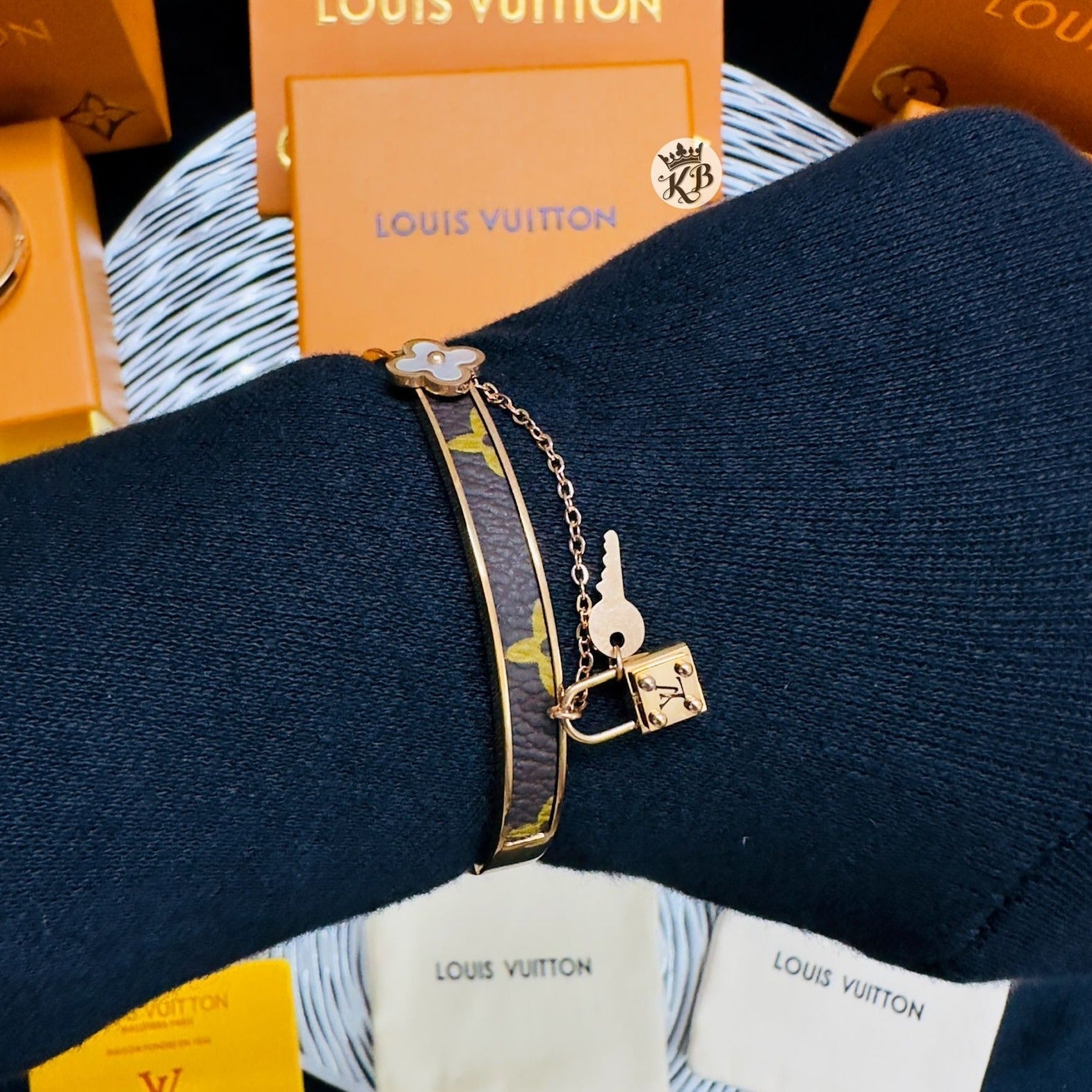Amazing lv premium initial bracelet