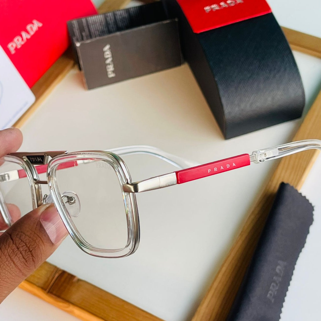 Pd transparent lens premium sunglasses - AmazingBaba